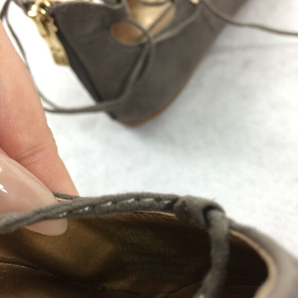 BCBGeneration Zaidee Ballet Flats Size 6.5 Taupe Gray Pointed Toe Gladiator Wrap - Picture 8 of 9